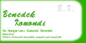 benedek komondi business card